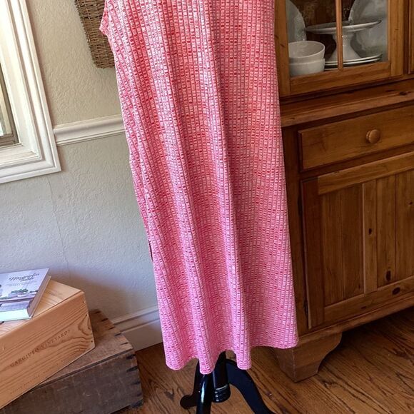 LuLaRoe Open Front Long Sleeveless Heatherd Red Joy Duster Size Large - Picture 7 of 10